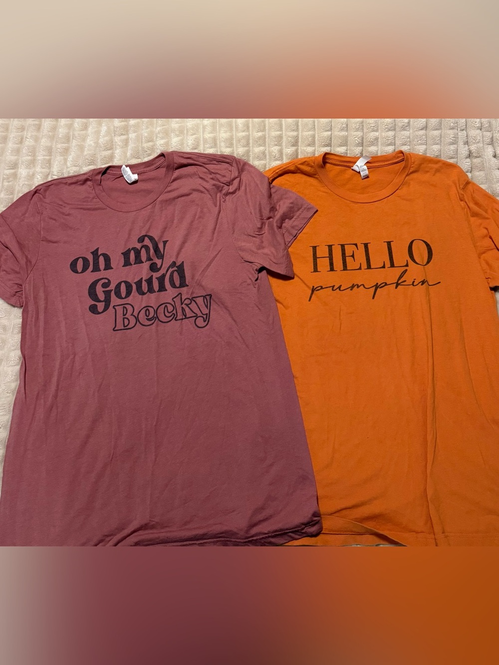 Bella Canvas Short Sleeve Tees - Mauve & Pumpkin Orange
